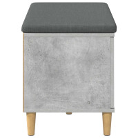 Produktbild för Hallbänk BetongGrå 80 x 38 x 46 cm Konstruerat Trä och Tyg