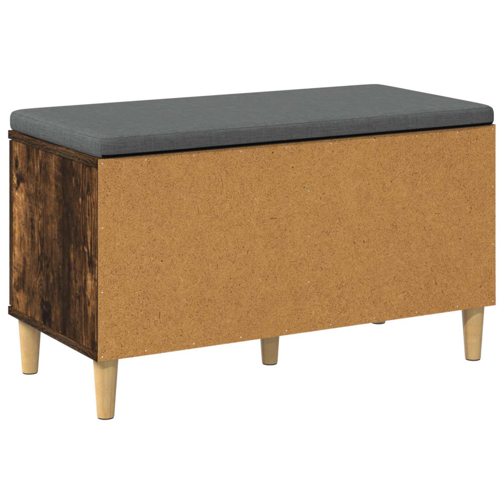 Produktbild för Hallbänk Rökt Ek 80 x 38 x 46 cm Konstruerat Trä och Tyg