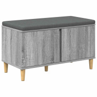 Produktbild för Hallbänk Grå Sonoma 80 x 38 x 46 cm Konstruerat Trä och Tyg