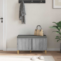 Produktbild för Hallbänk Grå Sonoma 80 x 38 x 46 cm Konstruerat Trä och Tyg