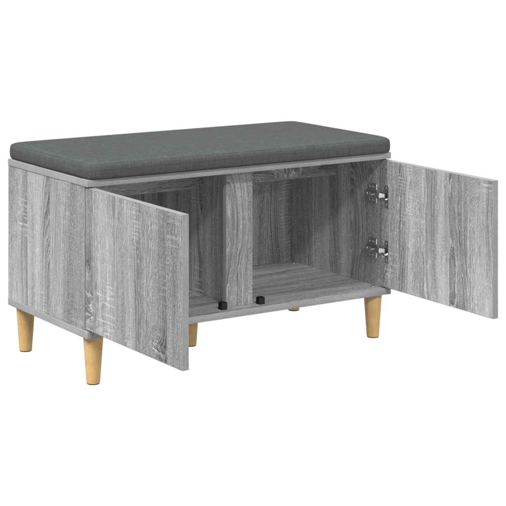 Produktbild för Hallbänk Grå Sonoma 80 x 38 x 46 cm Konstruerat Trä och Tyg