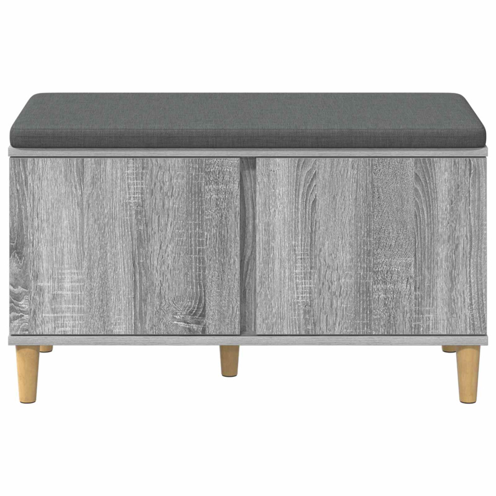 Produktbild för Hallbänk Grå Sonoma 80 x 38 x 46 cm Konstruerat Trä och Tyg