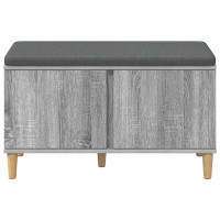 Produktbild för Hallbänk Grå Sonoma 80 x 38 x 46 cm Konstruerat Trä och Tyg