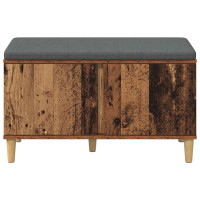 Produktbild för Hallbänk Gammalt trä 80 x 38 x 46 cm Konstruerat Trä och Tyg