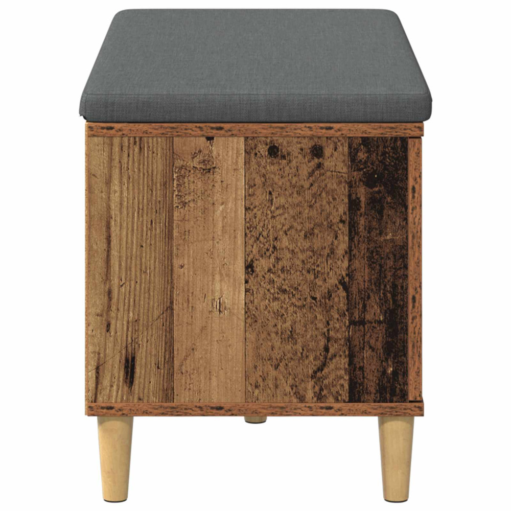 Produktbild för Hallbänk Gammalt trä 80 x 38 x 46 cm Konstruerat Trä och Tyg
