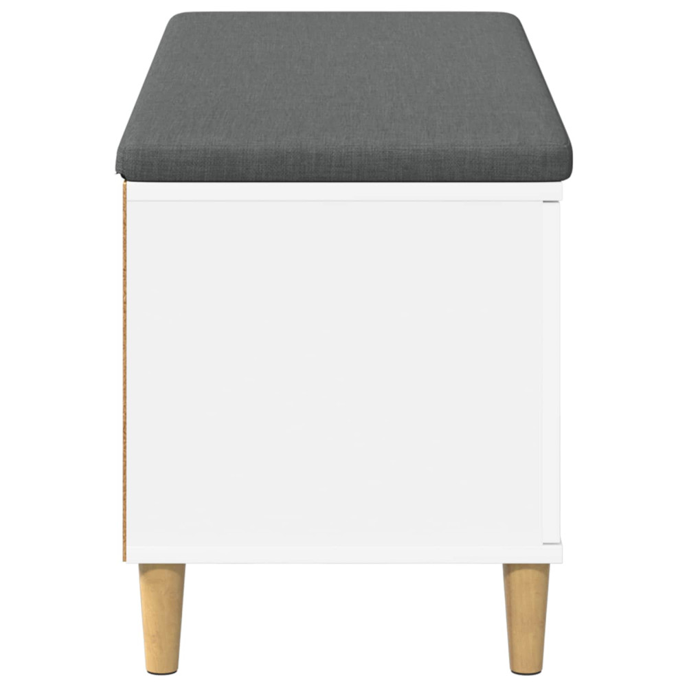 Produktbild för Hallbänk med kudde Vit 100 x 38 x 46 cm Konstruerat Trä och Tyg