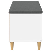 Produktbild för Hallbänk med kudde Vit 100 x 38 x 46 cm Konstruerat Trä och Tyg