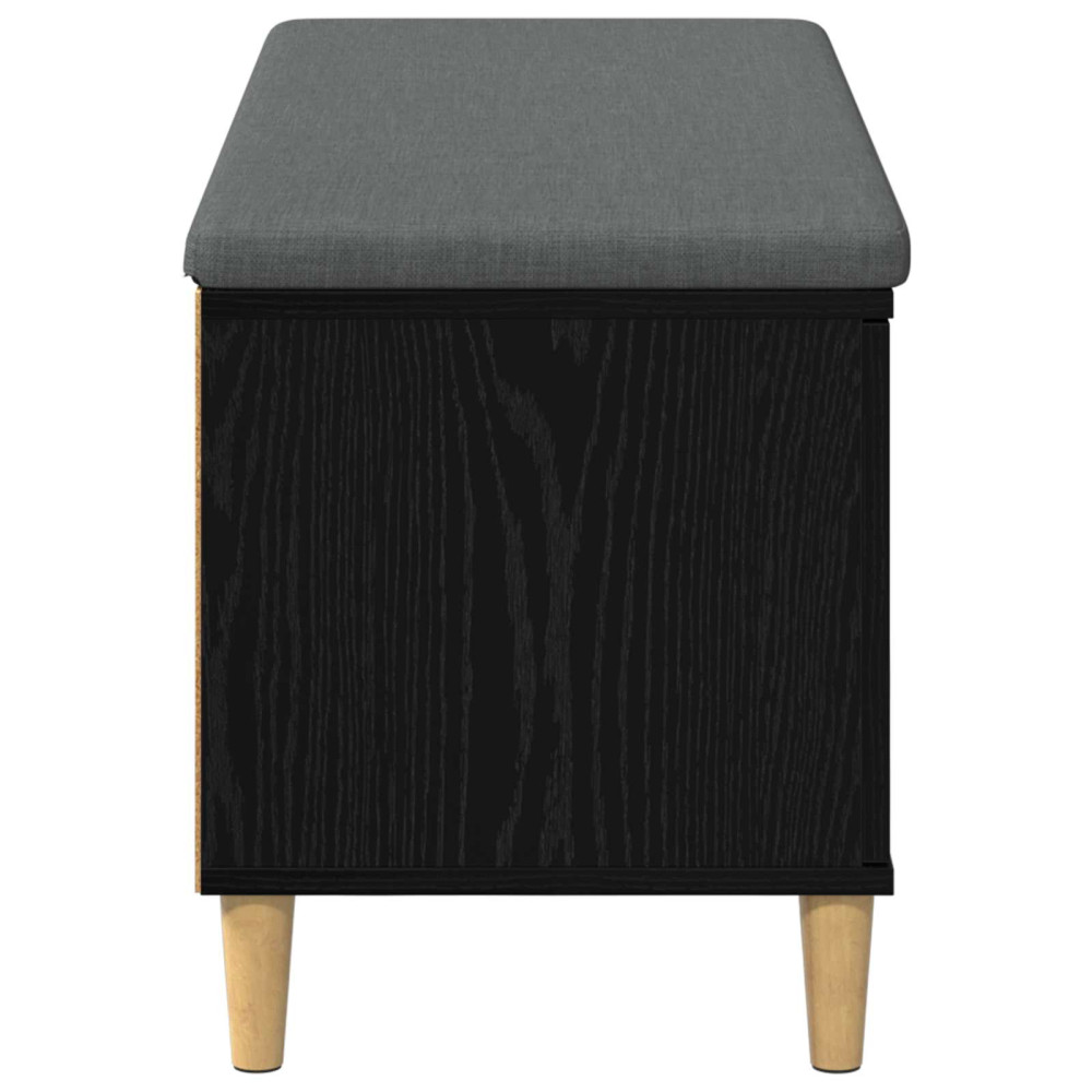 Produktbild för Hallbänk Svart Ek 100 x 38 x 46 cm Konstruerat Trä och Tyg