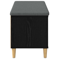 Produktbild för Hallbänk Svart Ek 100 x 38 x 46 cm Konstruerat Trä och Tyg