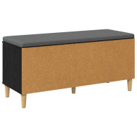 Produktbild för Hallbänk Svart Ek 100 x 38 x 46 cm Konstruerat Trä och Tyg