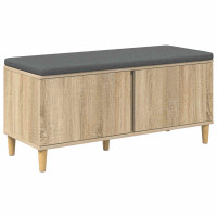 Produktbild för Hallbänk Sonoma-ek 100 x 38 x 46 cm Konstruerat Trä och Tyg