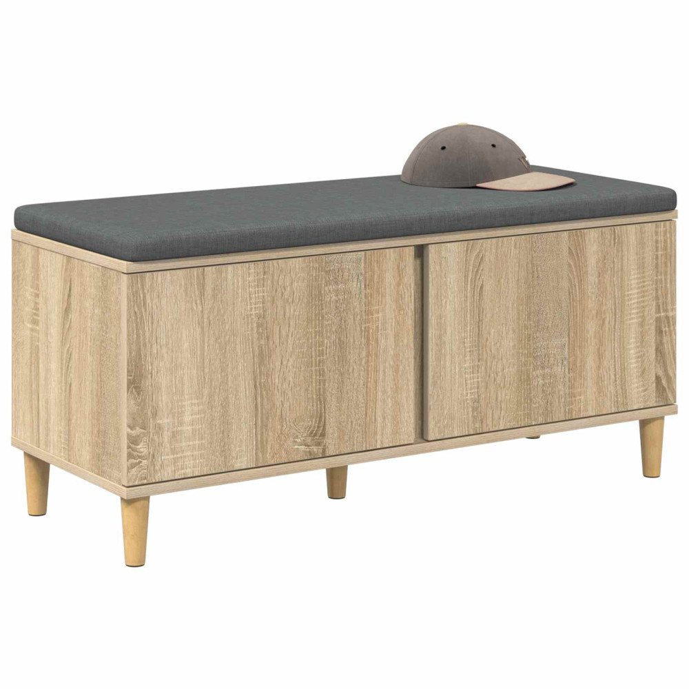 Produktbild för Hallbänk Sonoma-ek 100 x 38 x 46 cm Konstruerat Trä och Tyg