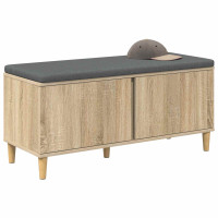 Produktbild för Hallbänk Sonoma-ek 100 x 38 x 46 cm Konstruerat Trä och Tyg