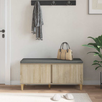 Produktbild för Hallbänk Sonoma-ek 100 x 38 x 46 cm Konstruerat Trä och Tyg