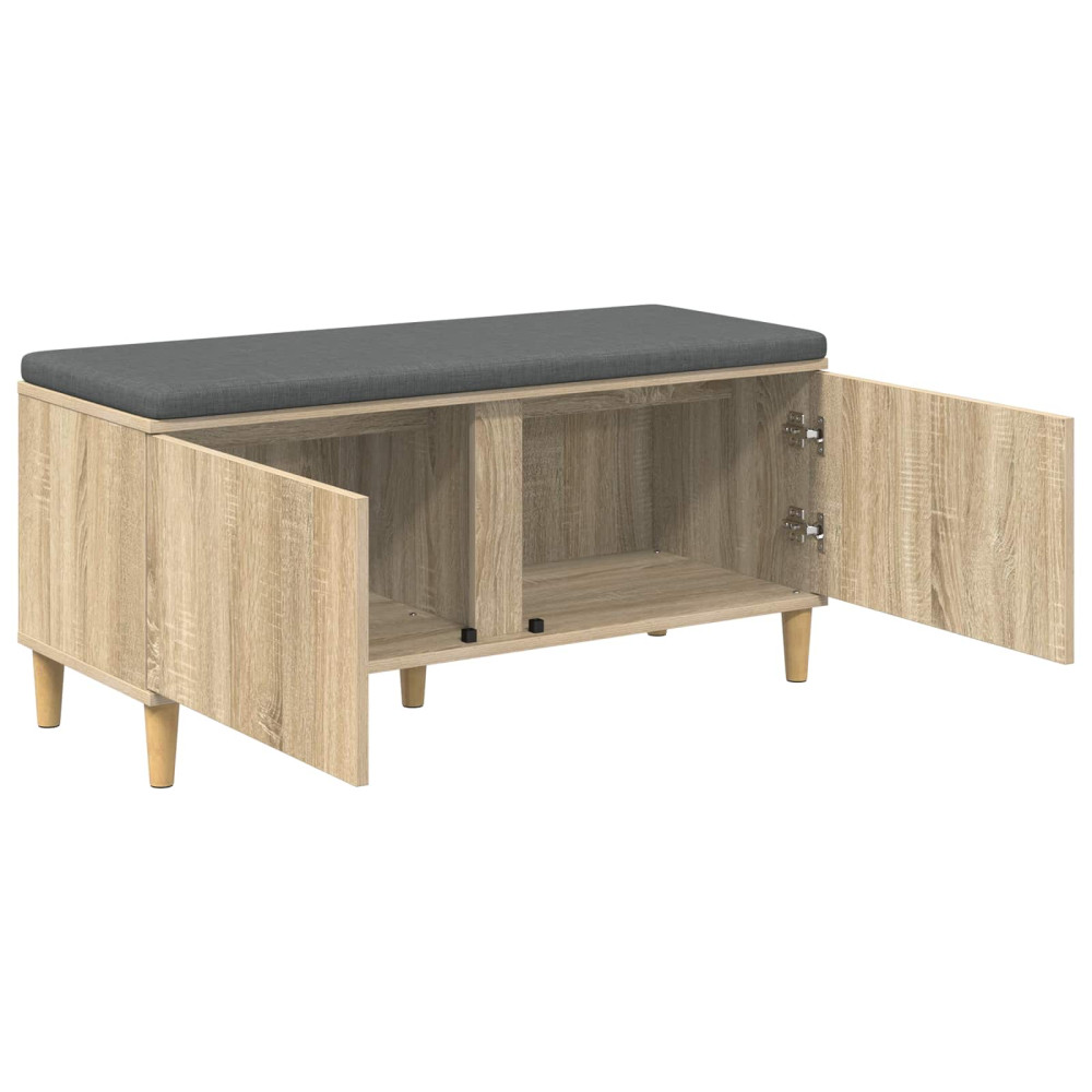 Produktbild för Hallbänk Sonoma-ek 100 x 38 x 46 cm Konstruerat Trä och Tyg