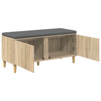 Produktbild för Hallbänk Sonoma-ek 100 x 38 x 46 cm Konstruerat Trä och Tyg
