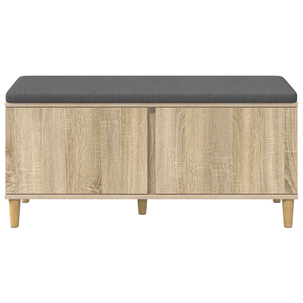 Produktbild för Hallbänk Sonoma-ek 100 x 38 x 46 cm Konstruerat Trä och Tyg