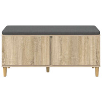 Produktbild för Hallbänk Sonoma-ek 100 x 38 x 46 cm Konstruerat Trä och Tyg