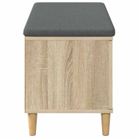 Produktbild för Hallbänk Sonoma-ek 100 x 38 x 46 cm Konstruerat Trä och Tyg