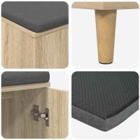 Produktbild för Hallbänk Sonoma-ek 100 x 38 x 46 cm Konstruerat Trä och Tyg