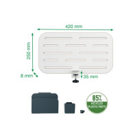 Produktbild för Leitz Ergo Small - pegboard skrivbord organiserare - vit
