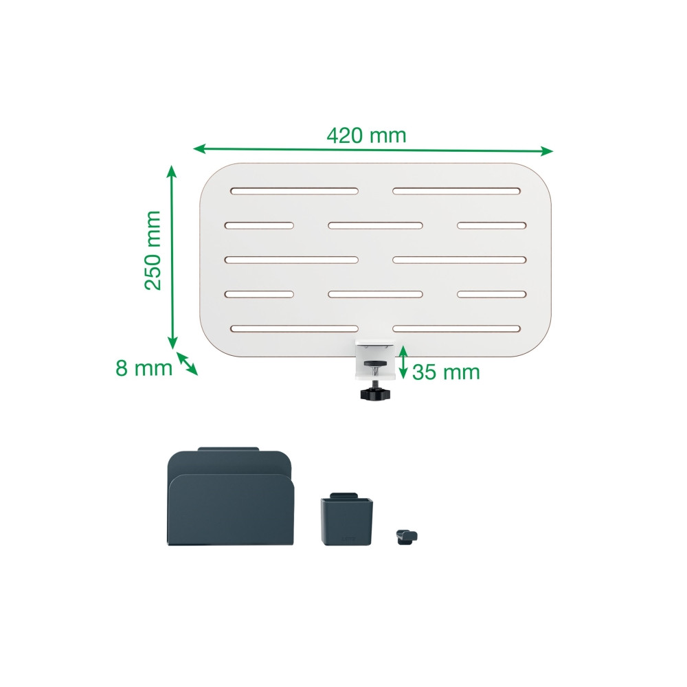 Produktbild för Leitz Ergo Small - pegboard skrivbord organiserare - vit