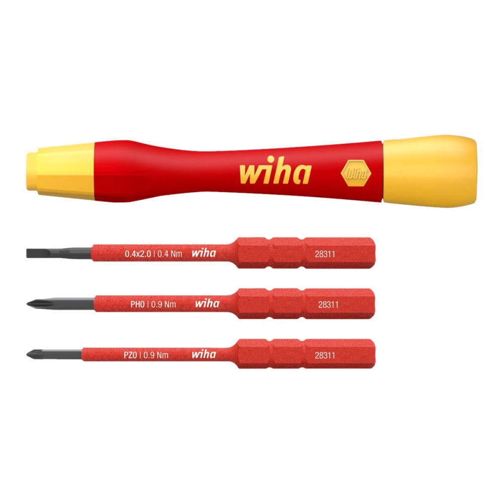 Produktbild för Wiha PicoFinish slimVario - screwdriver handle with bit set - 4 delar