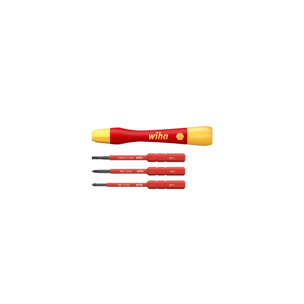 Produktbild för Wiha PicoFinish slimVario - screwdriver handle with bit set - 4 delar
