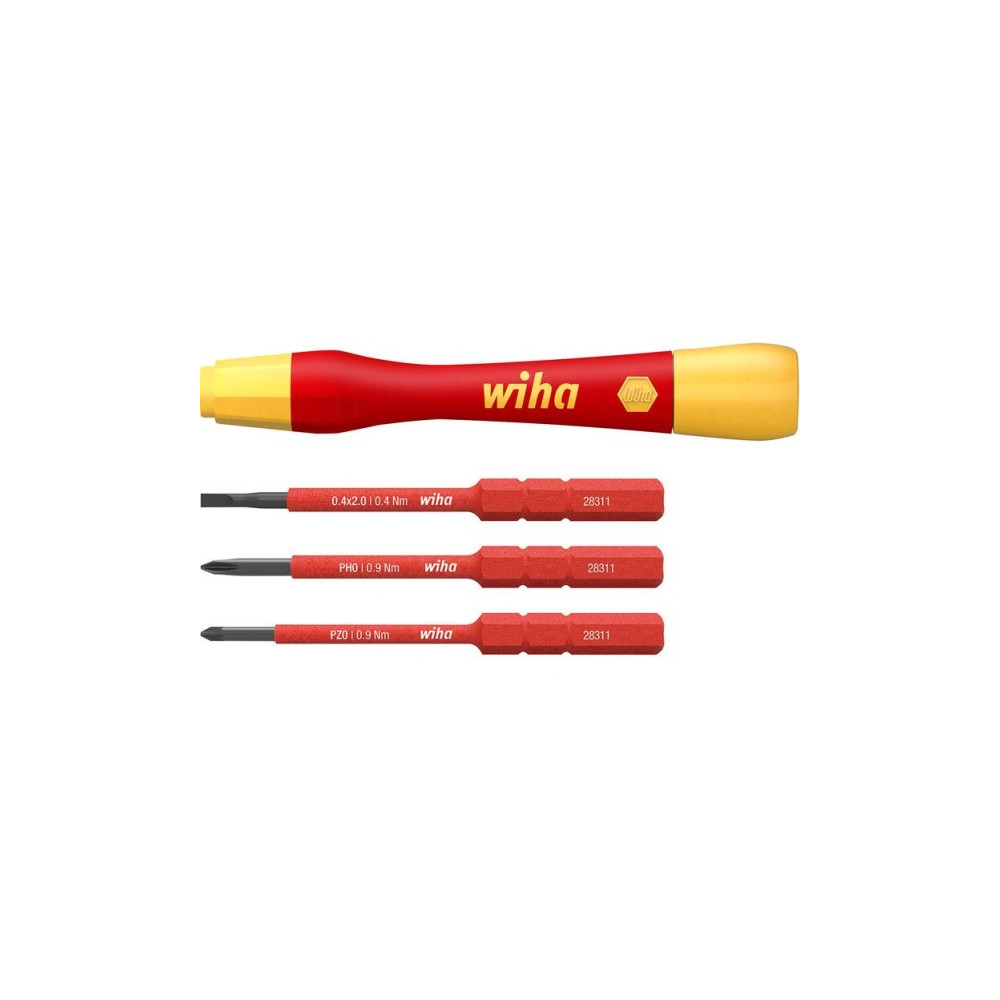 Produktbild för Wiha PicoFinish slimVario - screwdriver handle with bit set - 4 delar