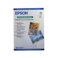Produktbild för Epson Archival Matte Paper - papper - matt - 50 ark - A3 - 192 g/m²