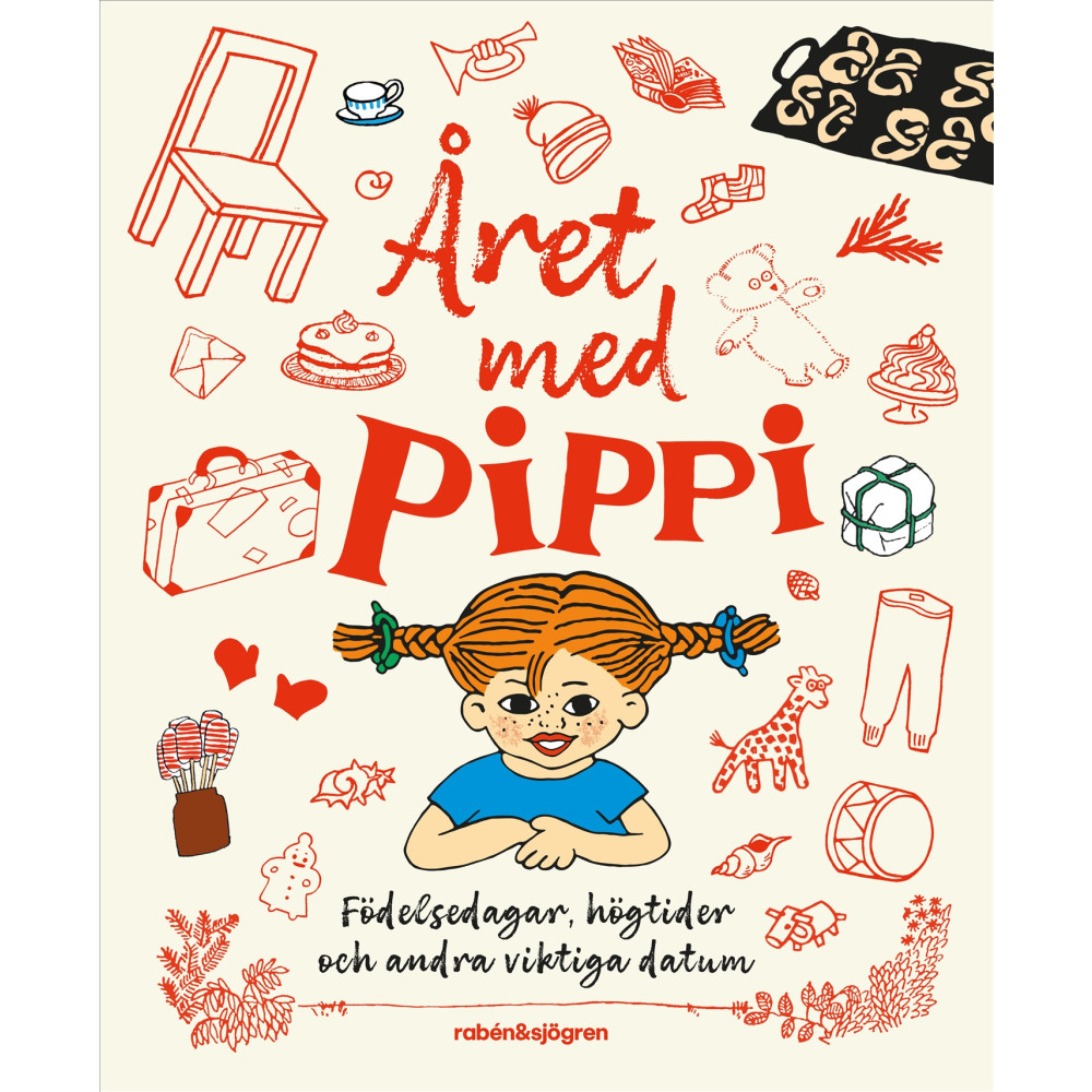 Produktbild för Året med Pippi : födelsedagsbok (inbunden)