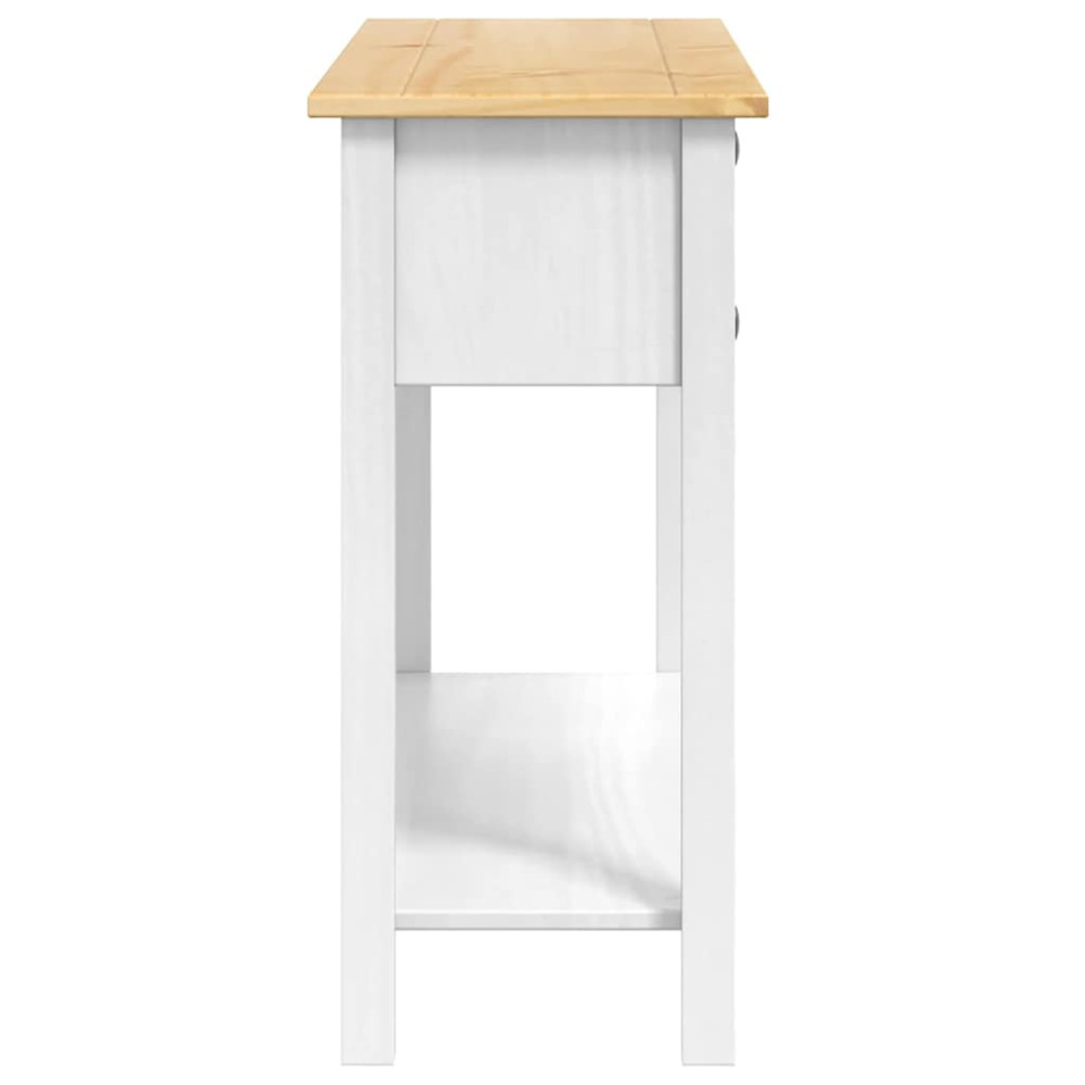 Produktbild för Sidobord med låda Corona Vit 114 x 34,5 x 73 cm Massiv furu