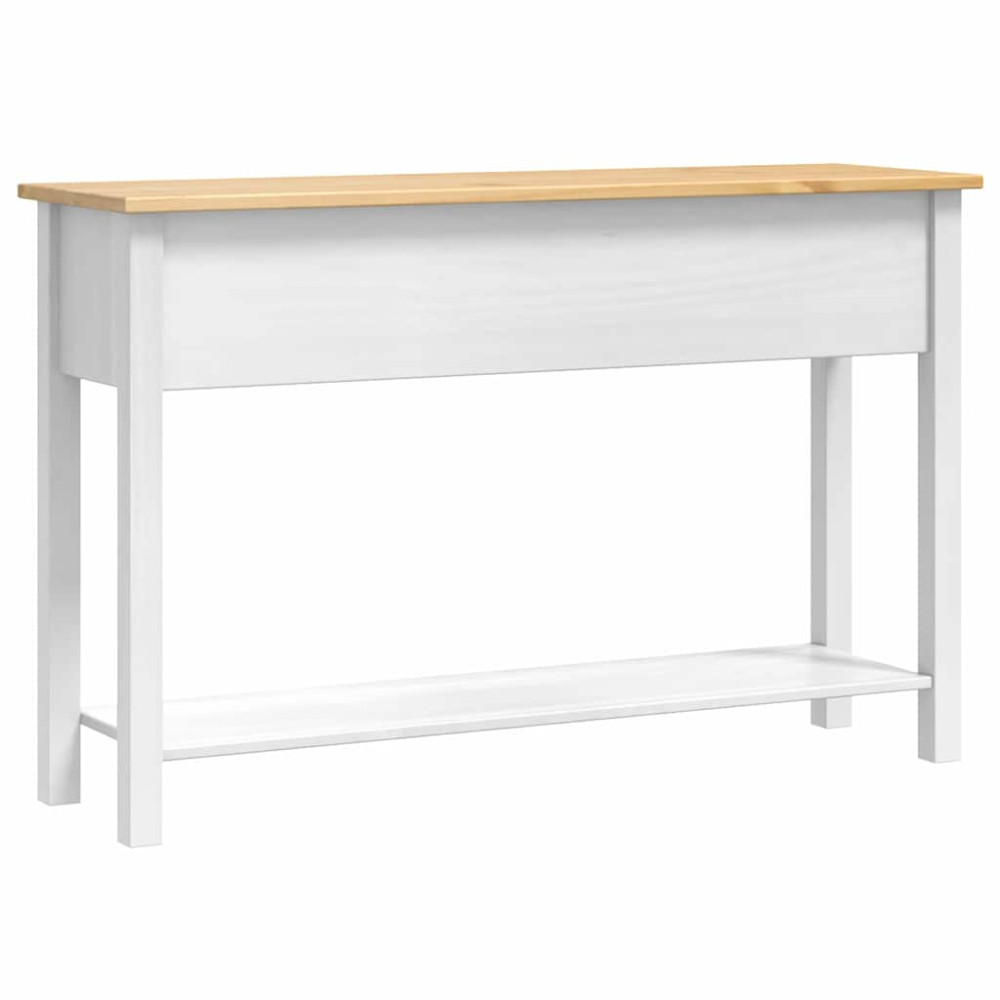 Produktbild för Sidobord med låda Corona Vit 114 x 34,5 x 73 cm Massiv furu