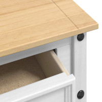 Produktbild för Sidobord med låda Corona Vit 114 x 34,5 x 73 cm Massiv furu