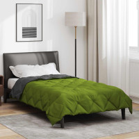 Produktbild för Sommar Duvet Grön och Antracit 200 x 155 cm Mikrofiber