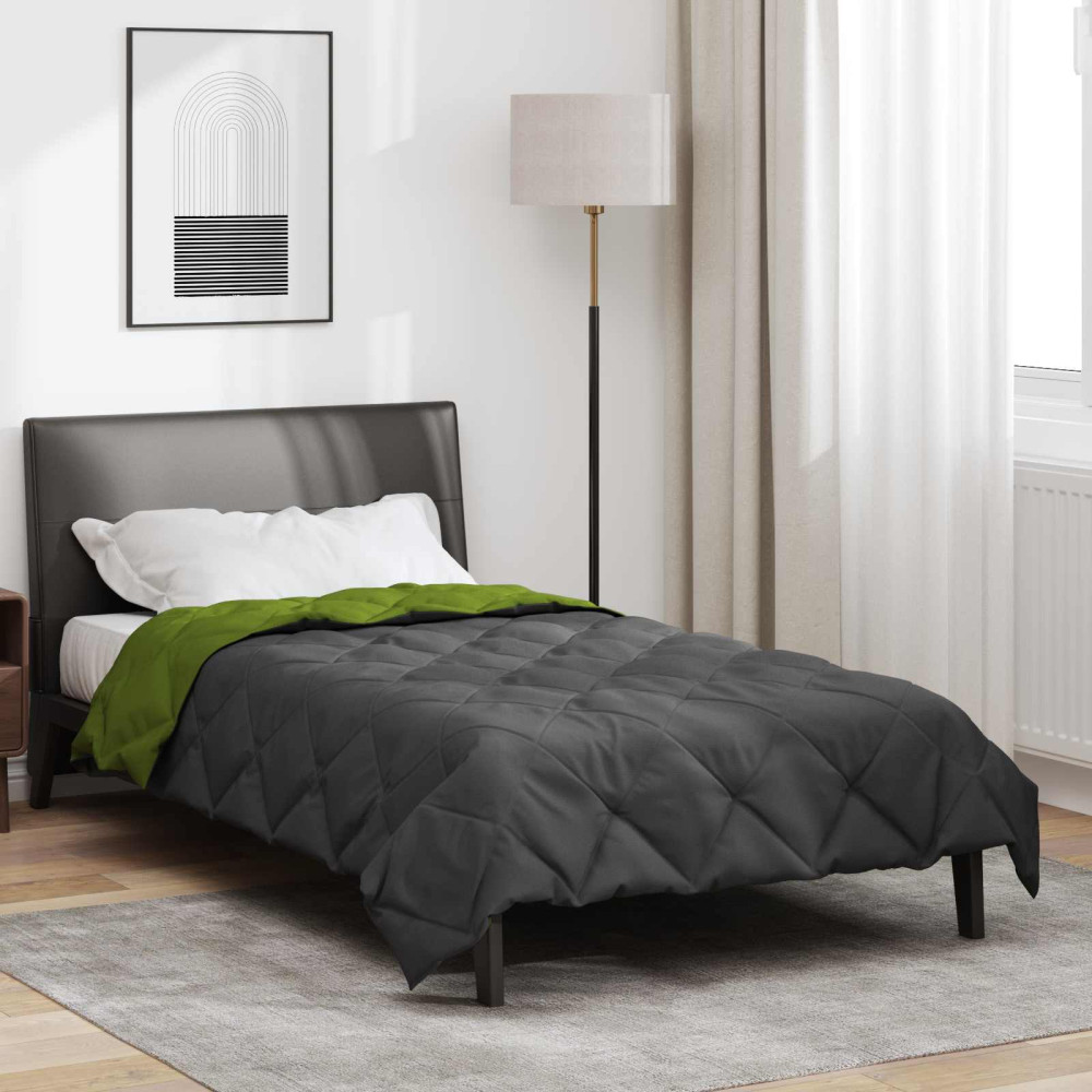 Produktbild för Sommar Duvet Grön och Antracit 220 x 135 cm Mikrofiber