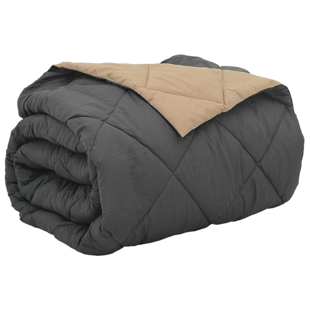 Produktbild för Full Års-Duvet Antracit och Taupe 200 x 200 cm Mikrofiber