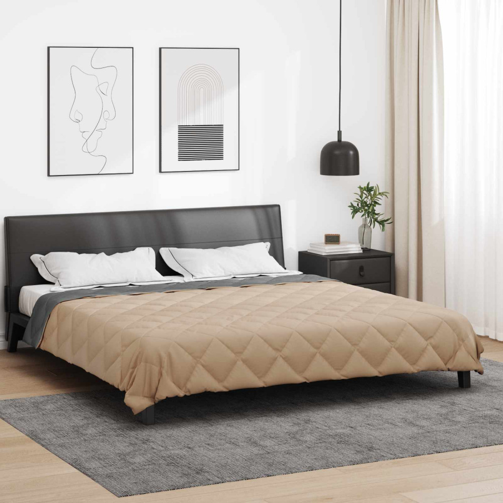Produktbild för Full Års-Duvet Antracit och Taupe 200 x 200 cm Mikrofiber