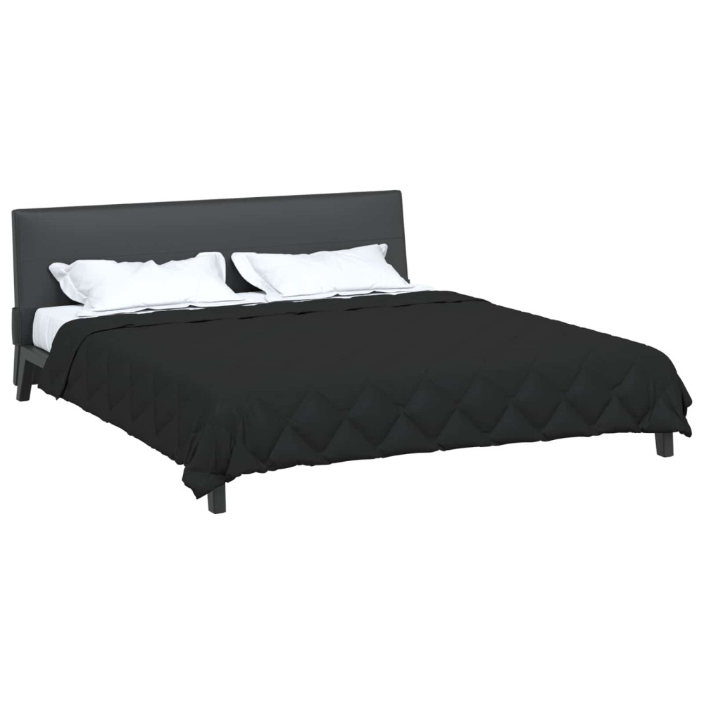 Produktbild för Full Års-Duvet Svart 200 x 200 cm Mikrofiber