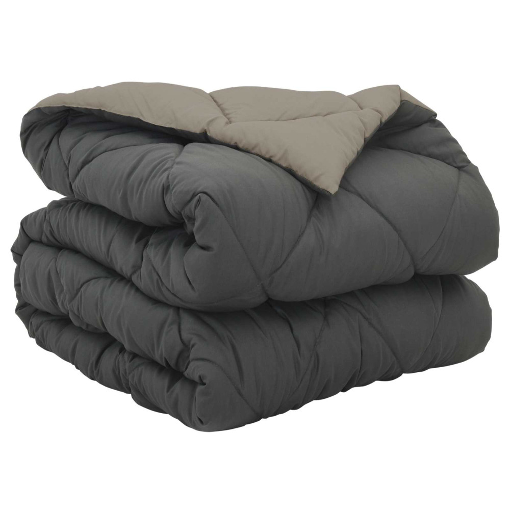 Produktbild för Full Års-Duvet Ljusgrå och antracit 135 x 200 cm Mikrofiber