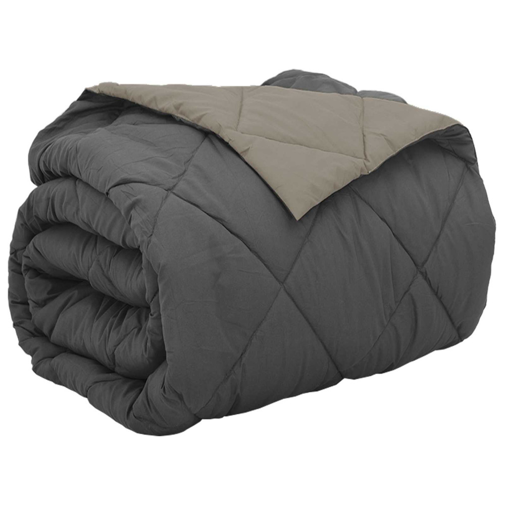 Produktbild för Full Års-Duvet Ljusgrå och antracit 200 x 200 cm Mikrofiber