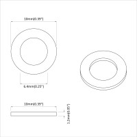 Produktbild för Skivor 2 pcs Silver 10 x 10 x 1,2 mm Stål