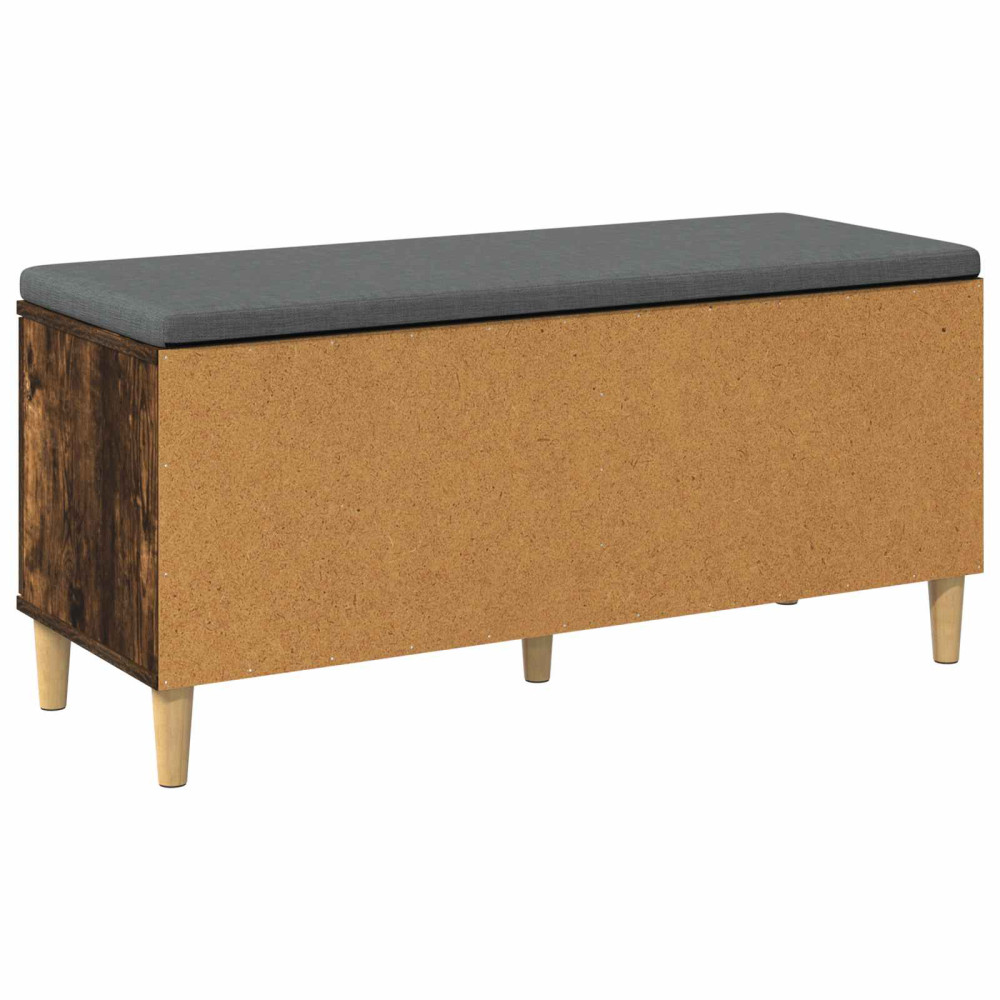 Produktbild för Hallbänk Rökt Ek 100 x 38 x 46 cm Konstruerat Trä och Tyg