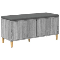 Produktbild för Hallbänk Grå Sonoma 100 x 38 x 46 cm Konstruerat Trä och Tyg