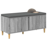 Produktbild för Hallbänk Grå Sonoma 100 x 38 x 46 cm Konstruerat Trä och Tyg