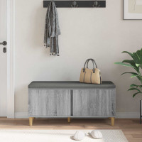 Produktbild för Hallbänk Grå Sonoma 100 x 38 x 46 cm Konstruerat Trä och Tyg