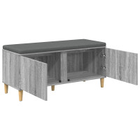 Produktbild för Hallbänk Grå Sonoma 100 x 38 x 46 cm Konstruerat Trä och Tyg