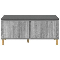 Produktbild för Hallbänk Grå Sonoma 100 x 38 x 46 cm Konstruerat Trä och Tyg