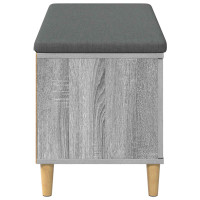 Produktbild för Hallbänk Grå Sonoma 100 x 38 x 46 cm Konstruerat Trä och Tyg