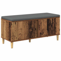 Produktbild för Hallbänk Gammalt trä 100 x 38 x 46 cm Konstruerat Trä och Tyg